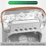Household air humidifier, portable fan, air conditioner, USB electric fan, LED night light, water mist fun three in one usb fan - Image 5