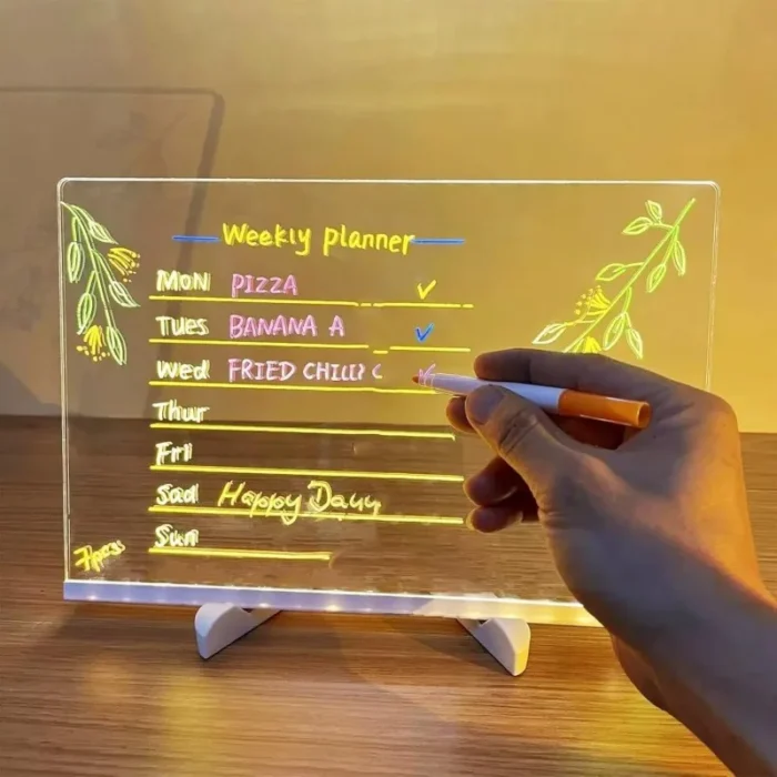 Personalized LED Lamp Acrylic Message Note Board Erasable USB Children‘s Drawing Board Bedroom Night Light Birthday Kids Gift - Image 4