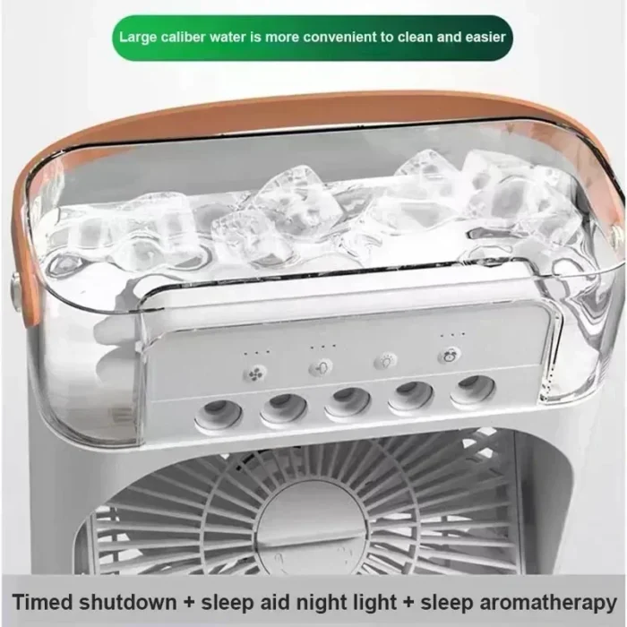 Portable Humidifier Fan 3 in 1 Air Conditioners USB Electric Fan LED Night Light USB 3 Speed Household Small Air Cooler - Image 3