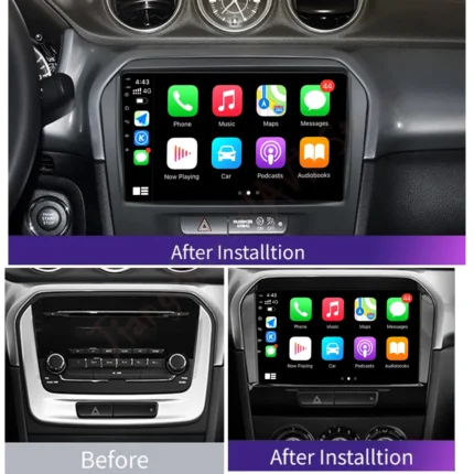 Android 14 QLED Screen For Suzuki Vitara 2015 2016 2017 2018 2019 Car Radio Multimedia Player GPS Navigation Head Unit