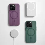 Fashion Laser Corrugated Pattern Matte Hard PC Case For iPhone 16 15 14 13 Pro Max Magnetic Wireless Charging Slim Cover Shell - Image 2
