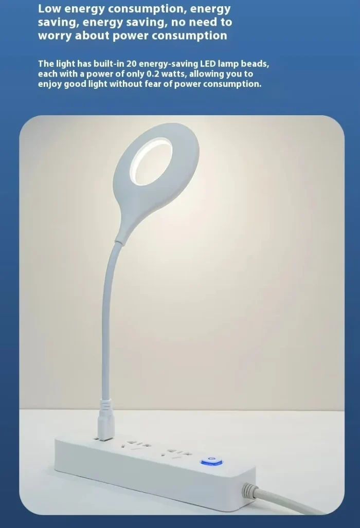 2pcs USB LED Intelligent Table Lamp One Color Temperature Flexible Hose Portable Reading Learning Light - Image 4
