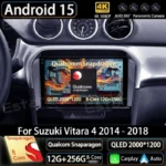 Android 15 Car Radio For Suzuki Vitara 4 2014 - 2018 GPS Multimedia Player Navi Head Unit 360 Camera Wireless Carplay Auto Video