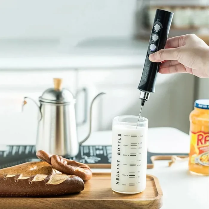 3 In 1 Portable Rechargeable Electric Milk Frother Foam Maker Handheld Foamer High Speeds Drink Mixer Coffee Frothing Wand - Image 2