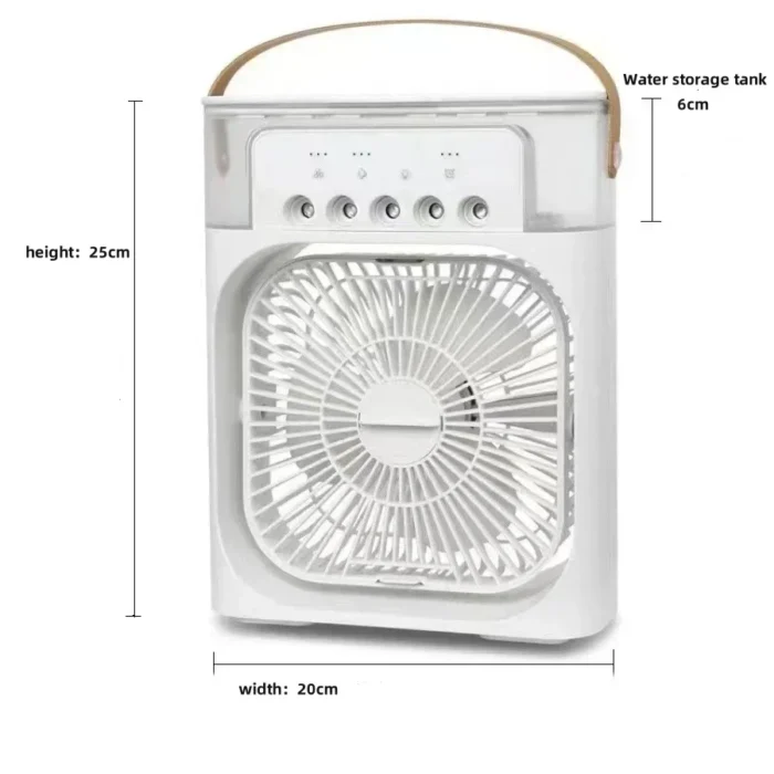 Portable Humidifier Fan 3 in 1 Air Conditioners USB Electric Fan LED Night Light USB 3 Speed Household Small Air Cooler - Image 6