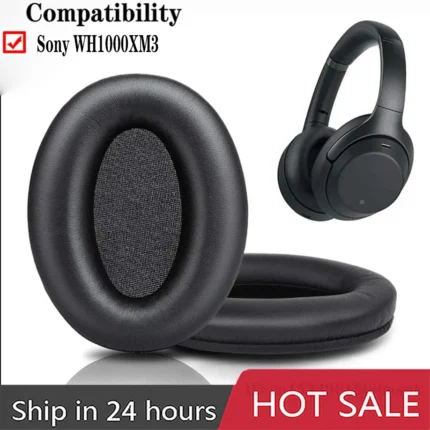 Professional WH1000XM3 Ear Pads Cushions Replacement Earpads Fit ok for Sony WH-1000X M3 Over-Ear Headphones with Soft Pro black