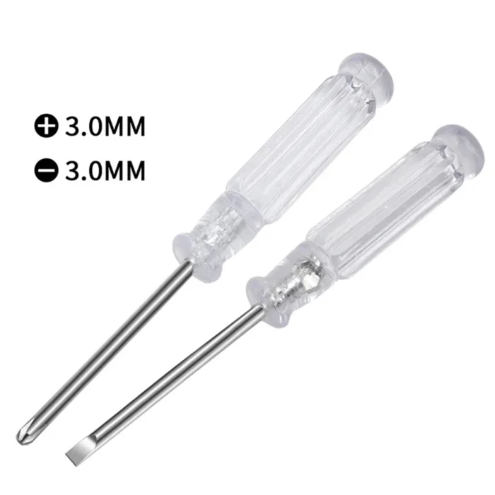 3.74Inch Small Mini Screwdriver Set Kit Repair Tool Slotted Cross Screwdrivers Transparent Head Screwdrivers - Image 1