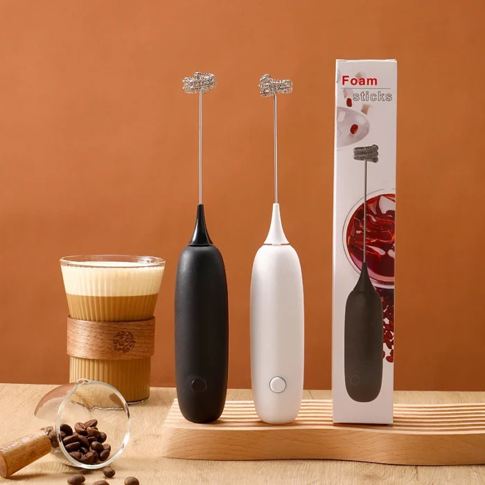 Handheld Egg Beater Battery Powered Cappuccino Frother Mixer Mini Electric Milk Foamer Blender Wireless Coffee Whisk Mixer - Image 1