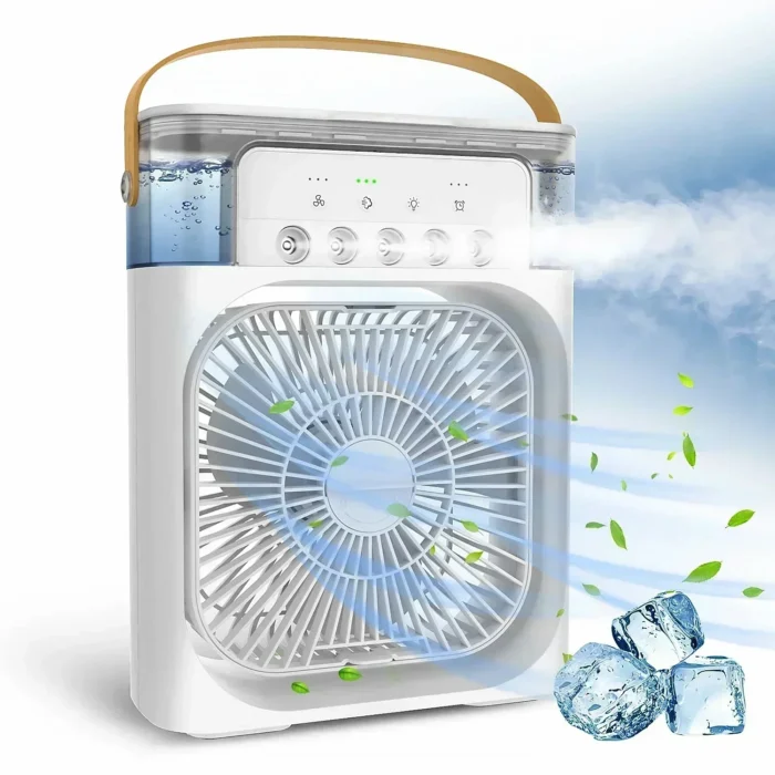 Portable Humidifier Fan 3 in 1 Air Conditioners USB Electric Fan LED Night Light USB 3 Speed Household Small Air Cooler - Image 1