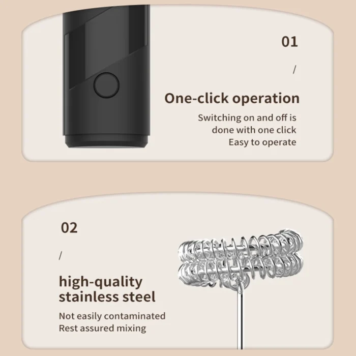 Handheld Electric Milk Frother Foam Maker Suitable for Lattes Coffee Cappuccinos Frappés Matcha Functions Egg Beater Drink Mixer - Image 6