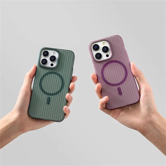 Fashion Laser Corrugated Pattern Matte Hard PC Case For iPhone 16 15 14 13 Pro Max Magnetic Wireless Charging Slim Cover Shell - Image 4